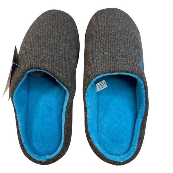 RockDove Two-Tone Men’s Memory Foam Slippers – Gray/Blue – Size Men's 7-8 Cozy - Picture 3 of 11